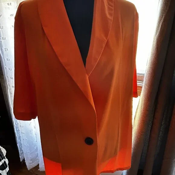 Blumin Apparel Orange Lightweight Draped Cardigan L/XL | Coastal Business Casual - Picture 2 of 3